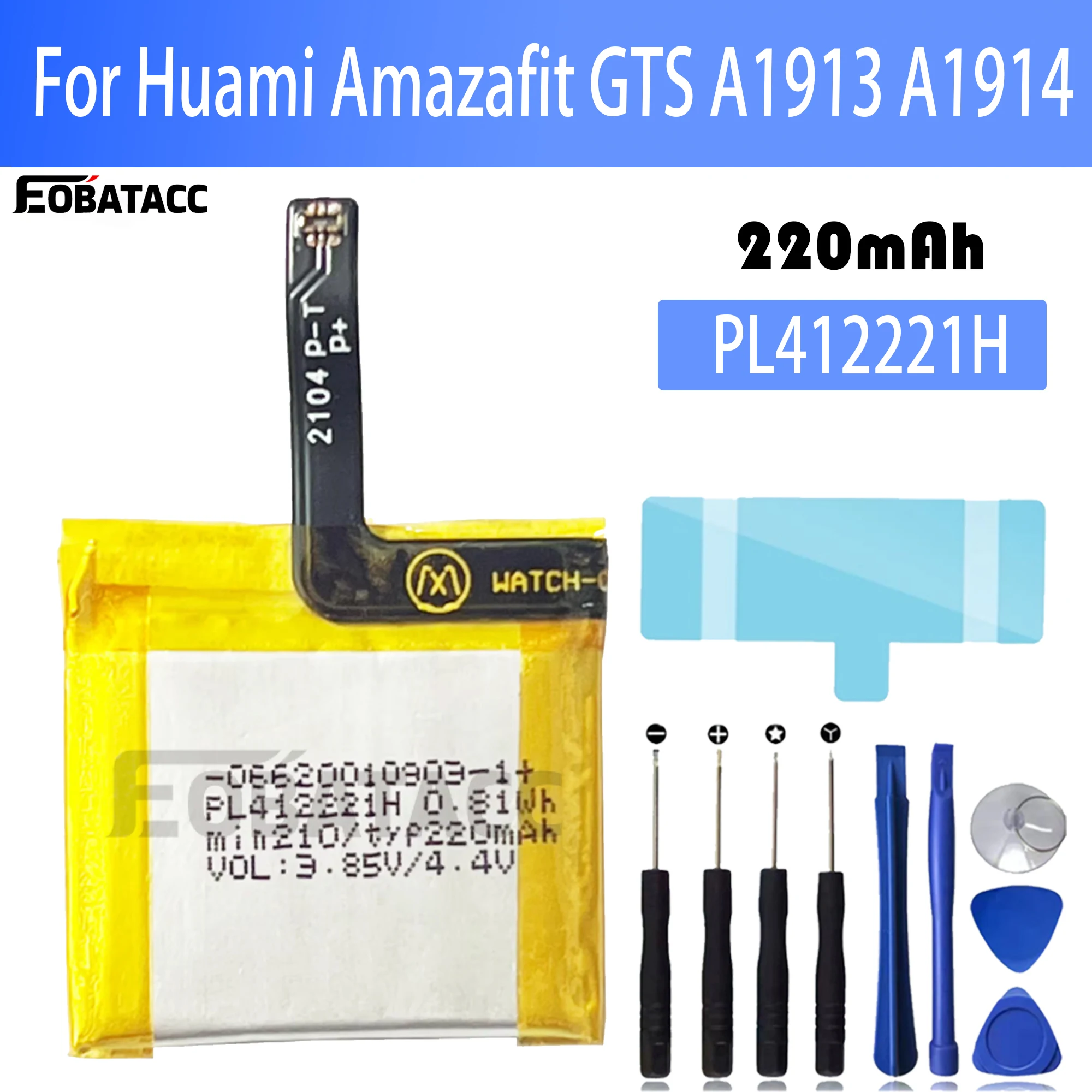 Smartwatch A1914 - 100% batteria originale PL412221H per Huami