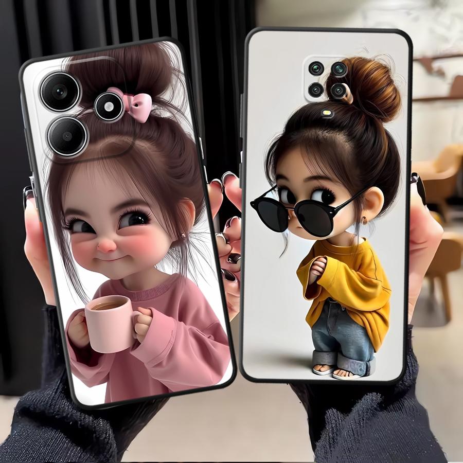 Xiaomi Redmi Note 14 - Cover per Telefono con Motivo Ragazza