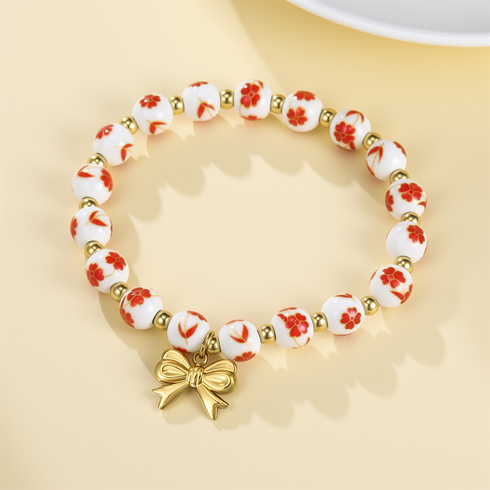Ceramic Link Bracelet - Braccialetti con Perline in Ceramica Colorate