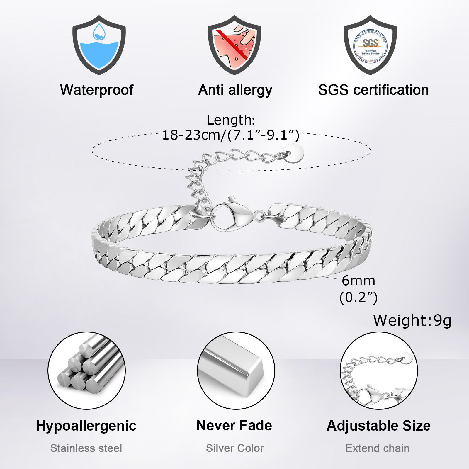 Bracciali a Catena da Uomo in  - Ceramic Link Bracelet recensione e prezzo