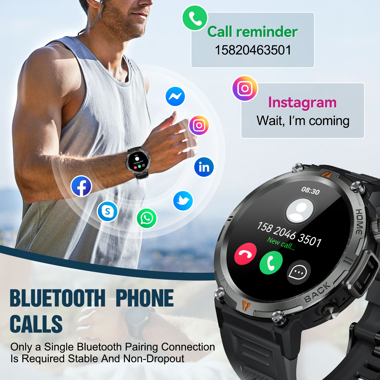 EIGIIS KE3 Chiamata Bluetooth  - Smartwatch Face recensione e prezzo